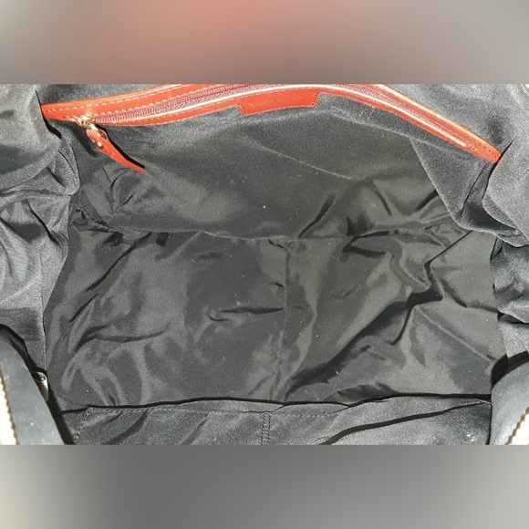 Kate Spade New York Small Gabi Nylon Black Red Top Zip Shoulder Purse - Picture 6 of 13